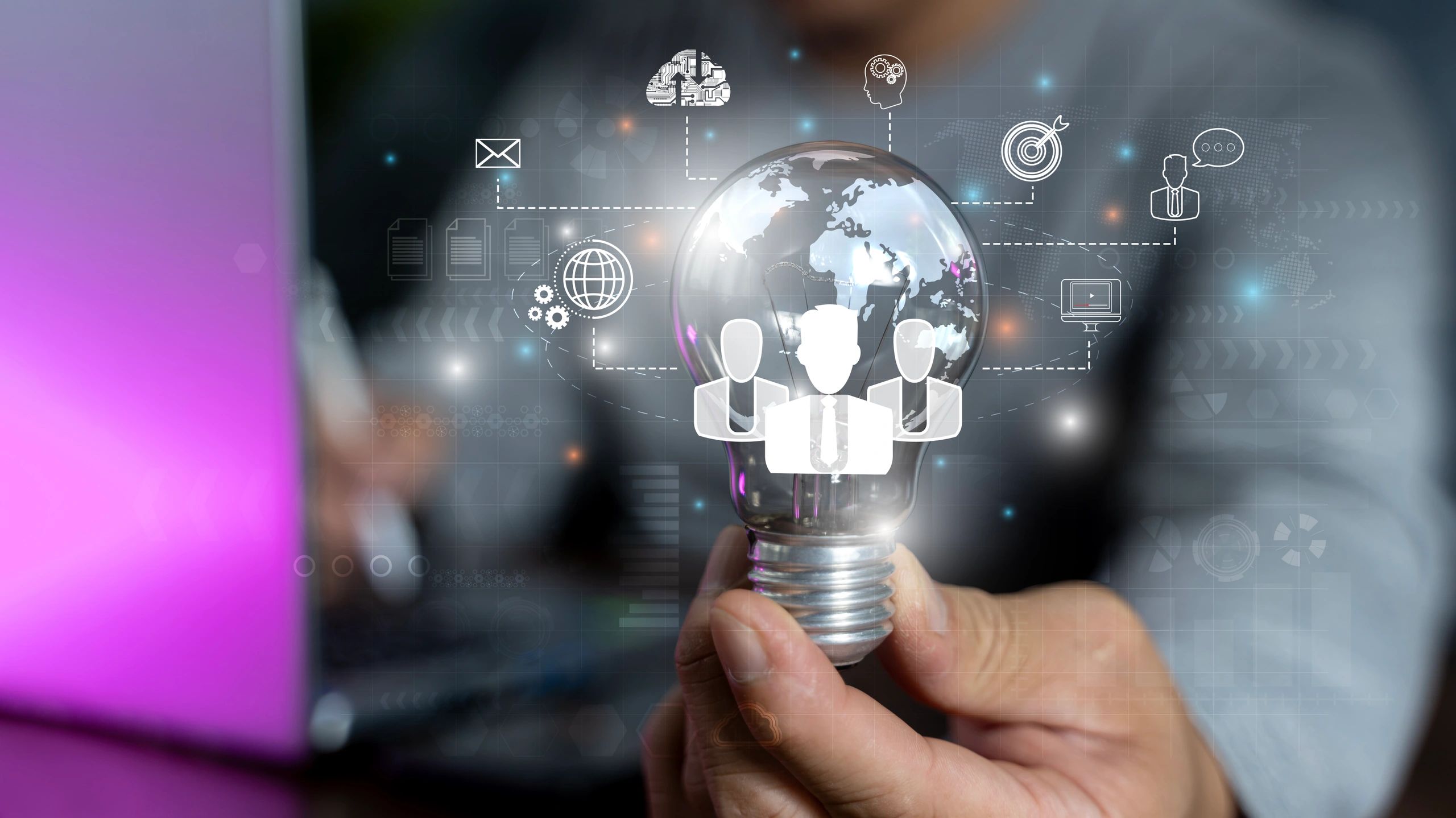 Customer Relationship Management Business Internet Technology Concept. Businessman